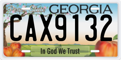 GA license plate CAX9132
