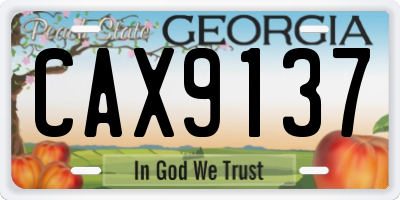 GA license plate CAX9137