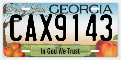 GA license plate CAX9143