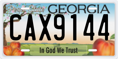GA license plate CAX9144