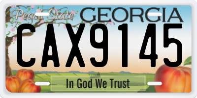 GA license plate CAX9145