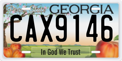 GA license plate CAX9146
