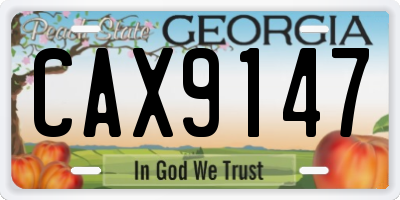 GA license plate CAX9147