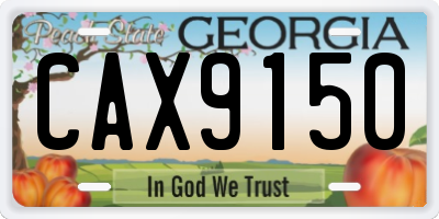 GA license plate CAX9150