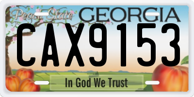 GA license plate CAX9153