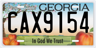 GA license plate CAX9154