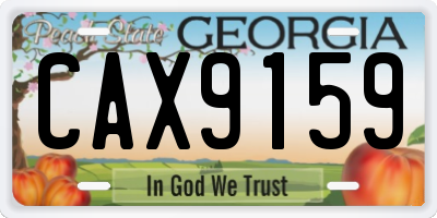 GA license plate CAX9159