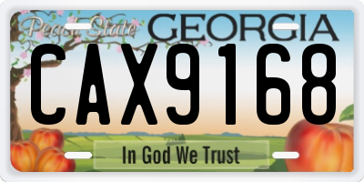 GA license plate CAX9168
