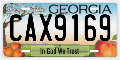 GA license plate CAX9169