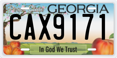 GA license plate CAX9171
