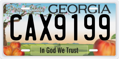 GA license plate CAX9199