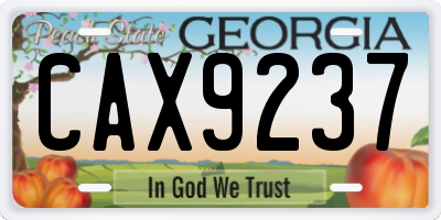 GA license plate CAX9237