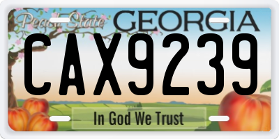 GA license plate CAX9239