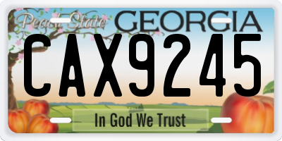 GA license plate CAX9245