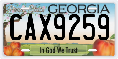 GA license plate CAX9259