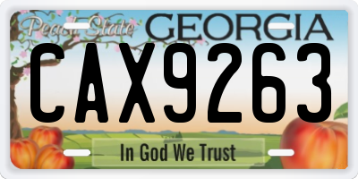 GA license plate CAX9263