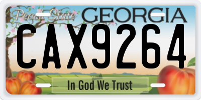 GA license plate CAX9264