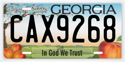 GA license plate CAX9268