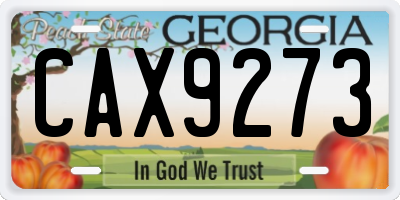 GA license plate CAX9273