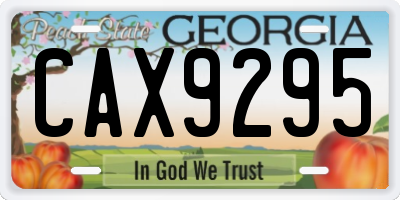 GA license plate CAX9295