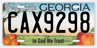 GA license plate CAX9298