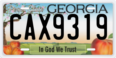 GA license plate CAX9319