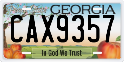 GA license plate CAX9357