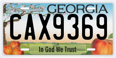 GA license plate CAX9369