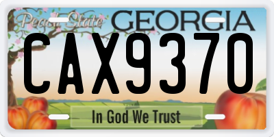 GA license plate CAX9370