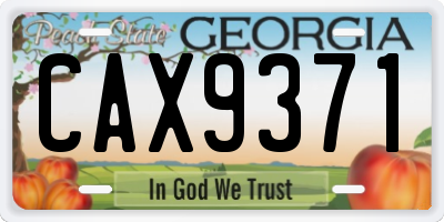 GA license plate CAX9371