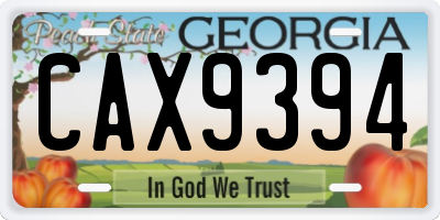 GA license plate CAX9394
