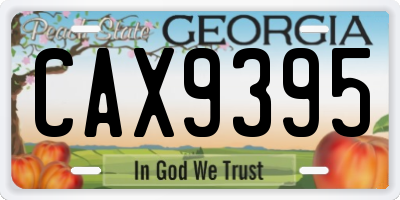 GA license plate CAX9395