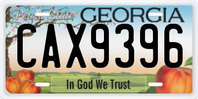 GA license plate CAX9396