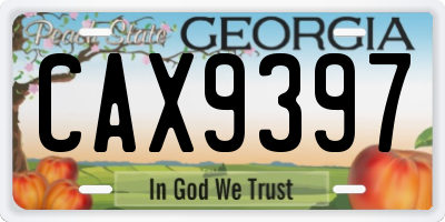 GA license plate CAX9397