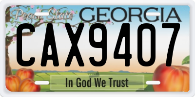 GA license plate CAX9407
