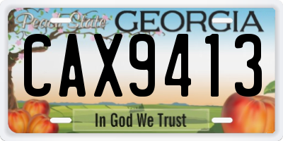 GA license plate CAX9413