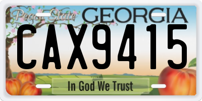 GA license plate CAX9415
