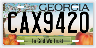 GA license plate CAX9420