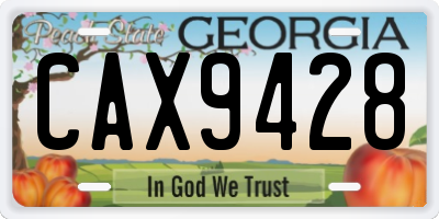 GA license plate CAX9428