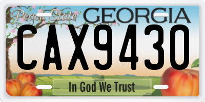 GA license plate CAX9430