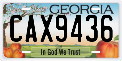 GA license plate CAX9436