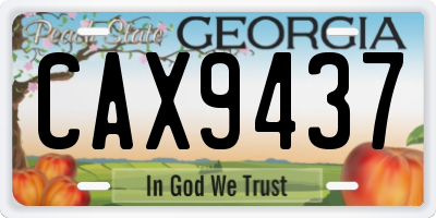 GA license plate CAX9437