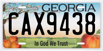 GA license plate CAX9438