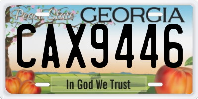 GA license plate CAX9446