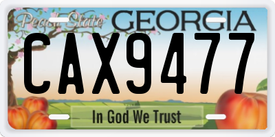 GA license plate CAX9477