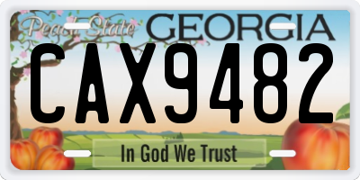 GA license plate CAX9482