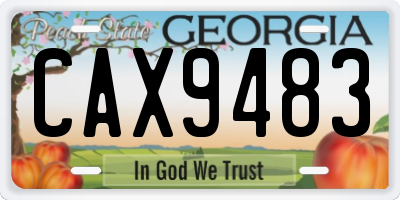 GA license plate CAX9483