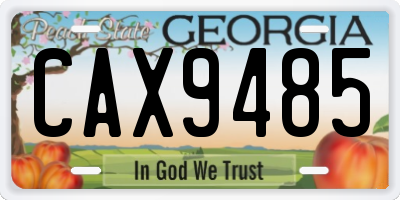 GA license plate CAX9485