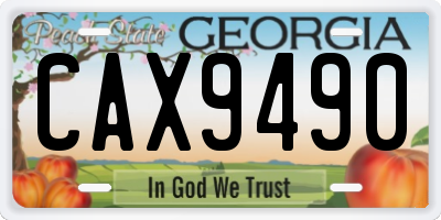 GA license plate CAX9490