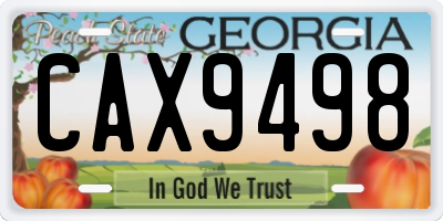 GA license plate CAX9498